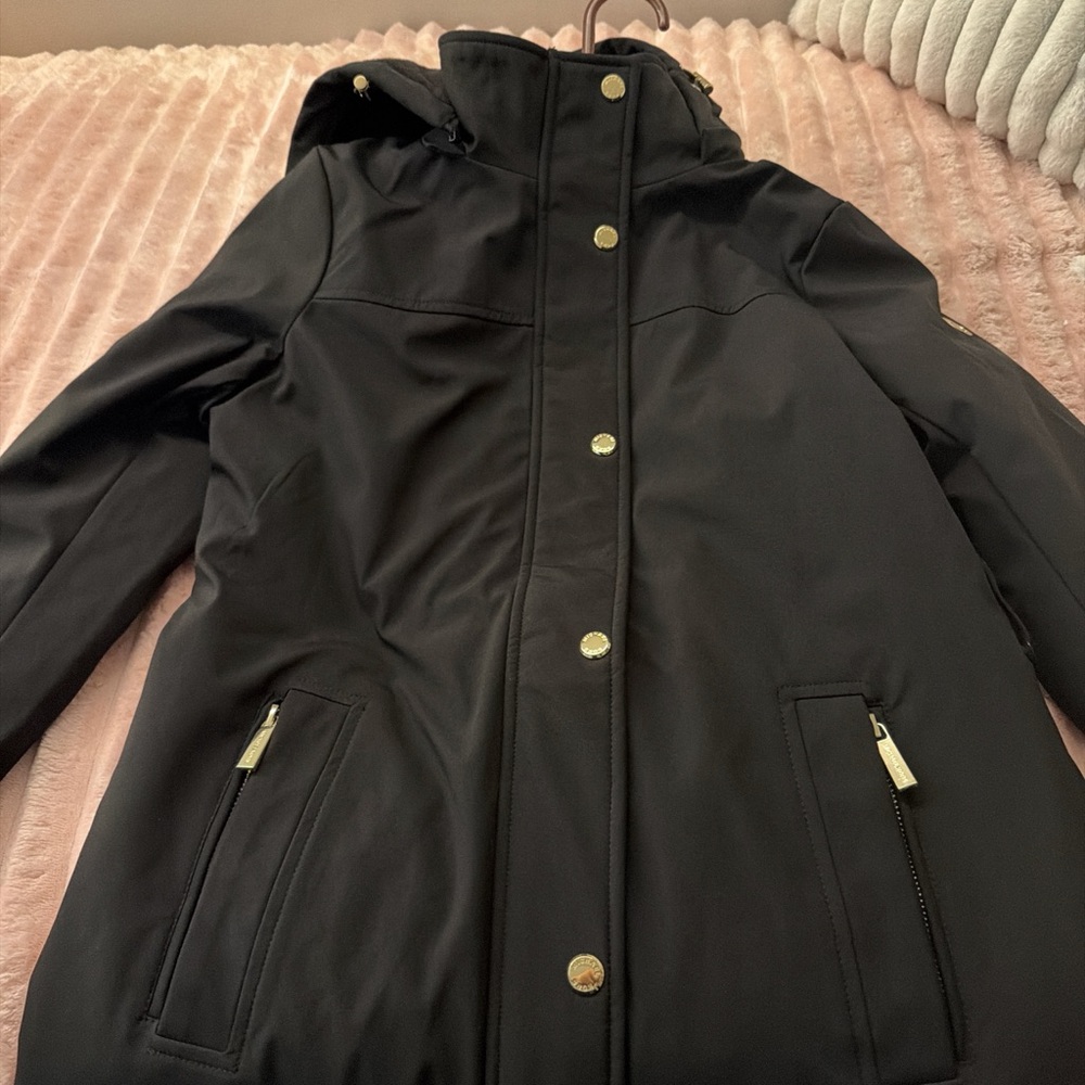 Michael Kors Black Ski Jacket with Gold Accents